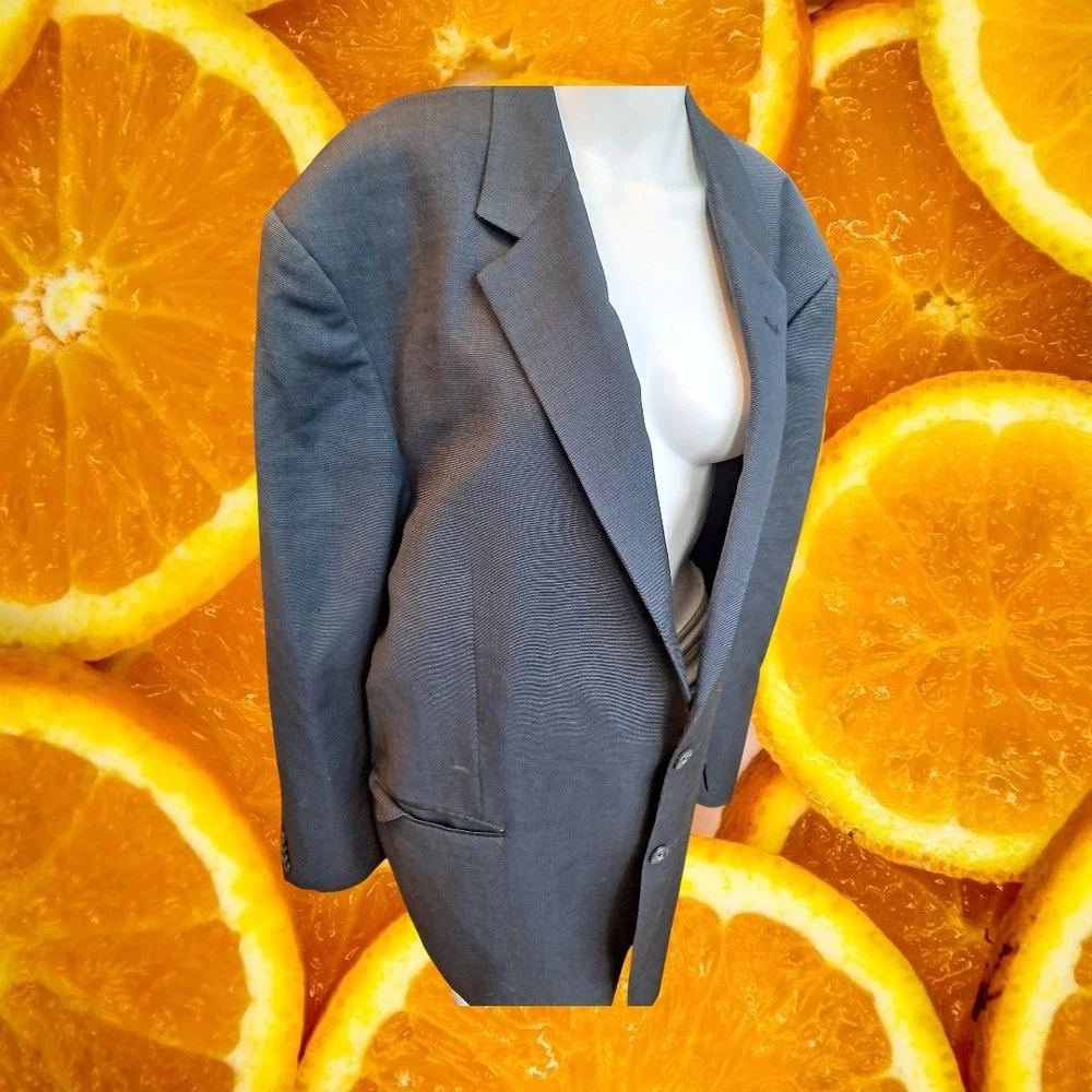 Burberry London Men's 46 Long‎ Wool Sport Coat Blazer Jacket Navy